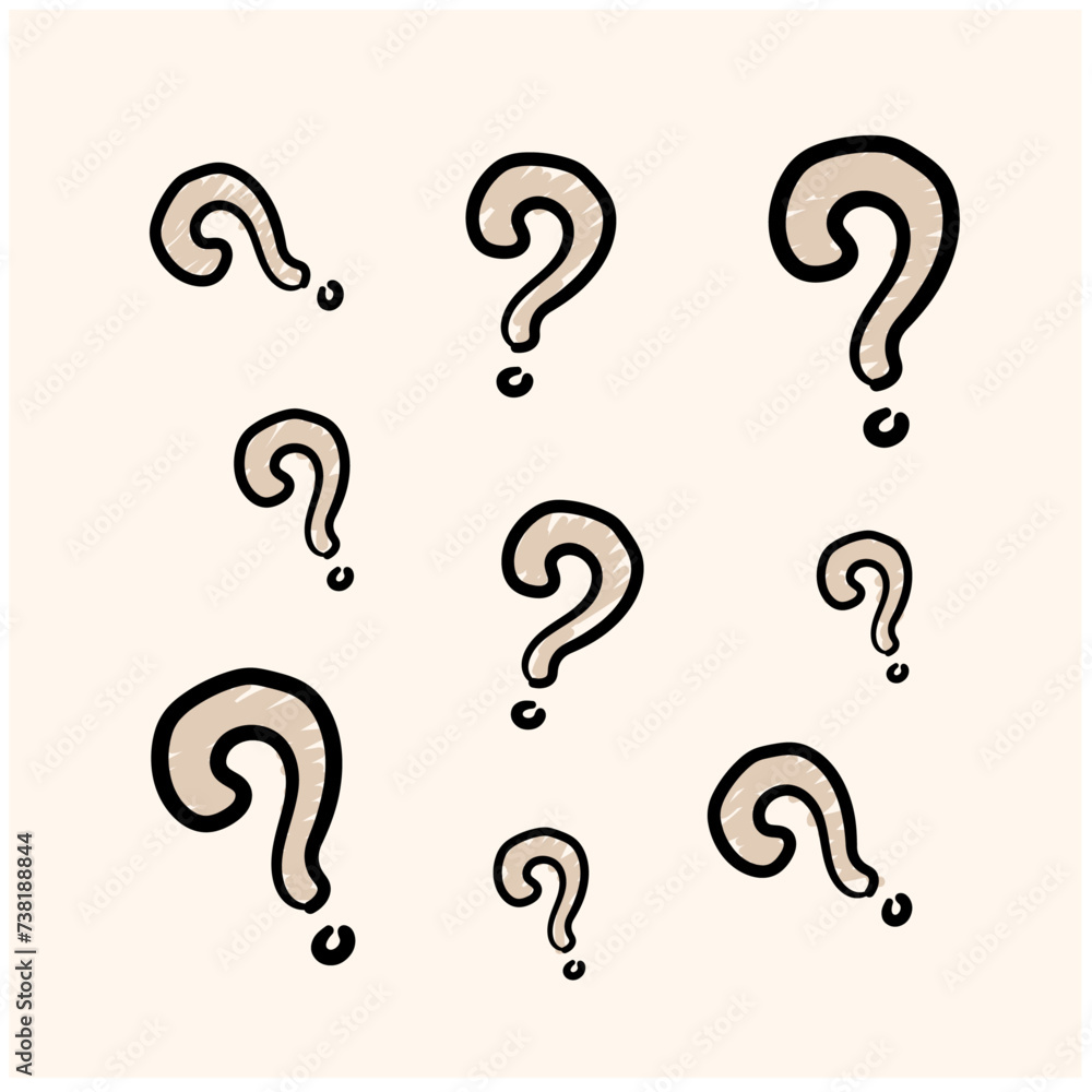 Question marks hand drawn illustration style doodle and line art Question marks hand drawn illustration style doodle and line art