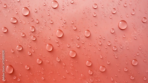 The background of raindrops is in Coral color.