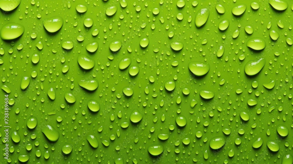 The background of raindrops is in Lime Green color