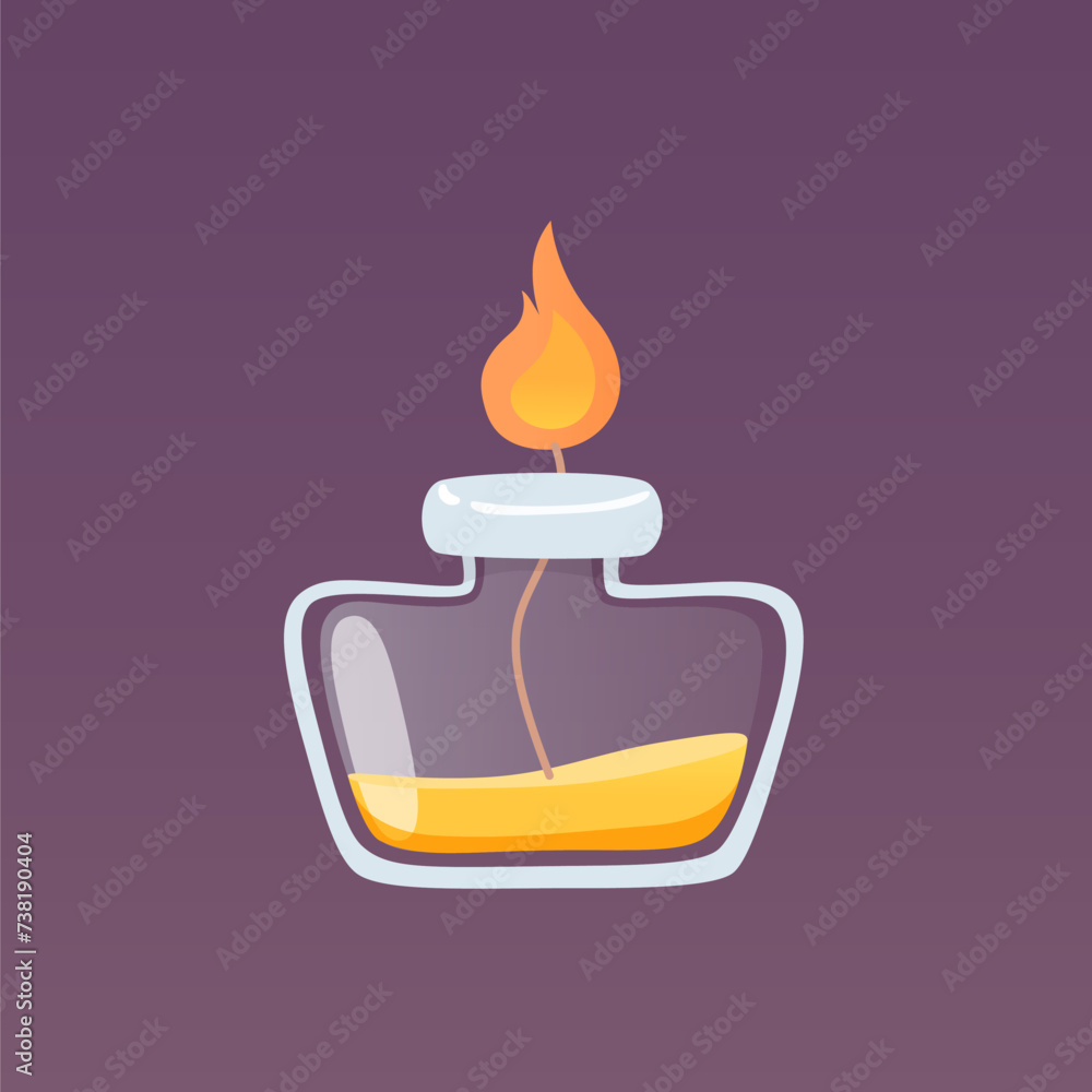 Laboratory glass alcohol lamp burner with flame vector illustration. Lab chemistry test. Medical and chemical equipment. Scientific experiment and research Laboratory glass alcohol lamp burner with flame vector illustration. Lab chemistry test. Medical and chemical equipment. Scientific experiment and research