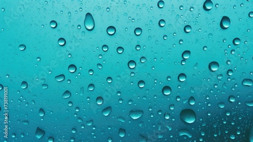  The background of raindrops is in Turquoise color.