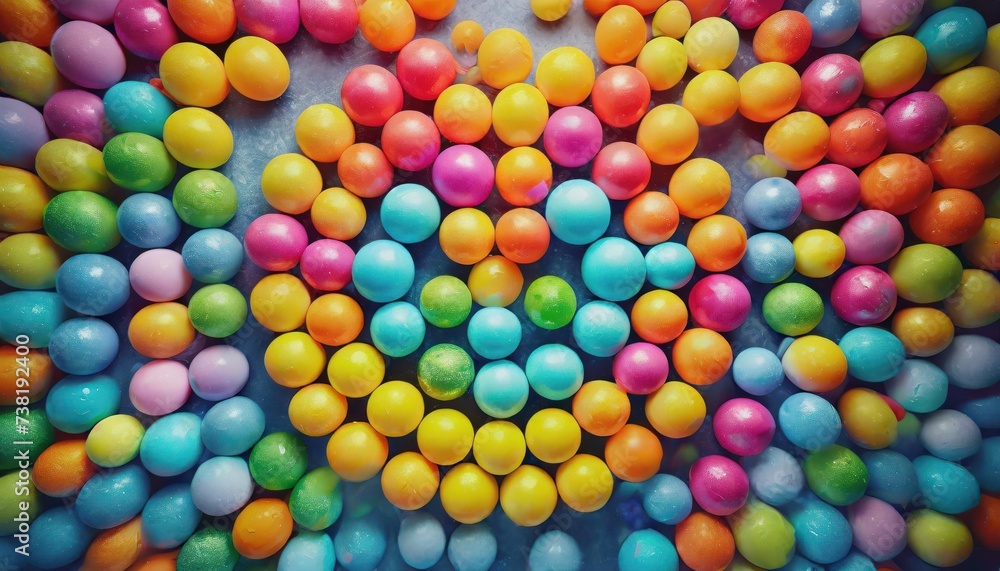 Colorful balls making smile emoji shape, shot from above Colorful balls making smile emoji shape, shot from above
