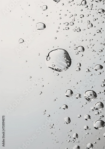 closeup deep droplets surface banner bubbly business products supplies computer graphics promotional trailing white vapor smoothened full silver scan photo