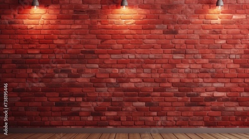 The background of the brick wall is in Cherry Red color