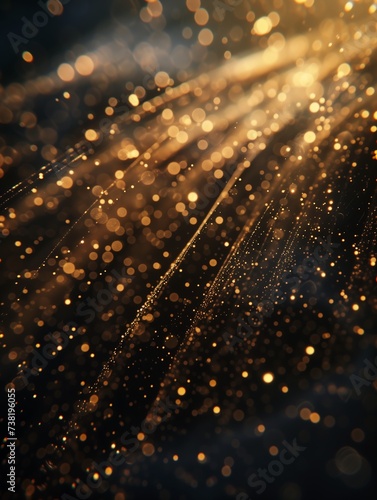 closeup blurry rain shower gold elements sparkly saturday night fever golden hour panspermia