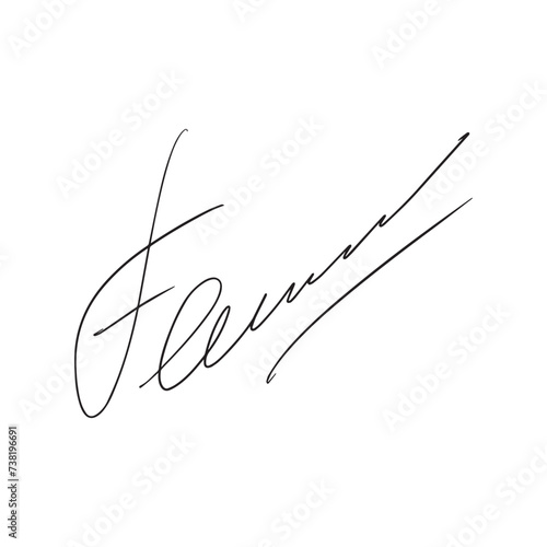 Fake autograph samples. Hand-drawn signatures