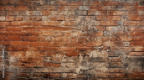 The background of the brick wall is in Rust color.