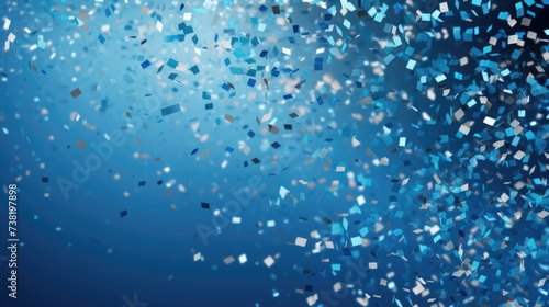 The background of the confetti scattering is in Blue color.