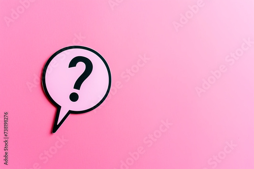 Question Mark on Pink Background. Ask Symbol. 