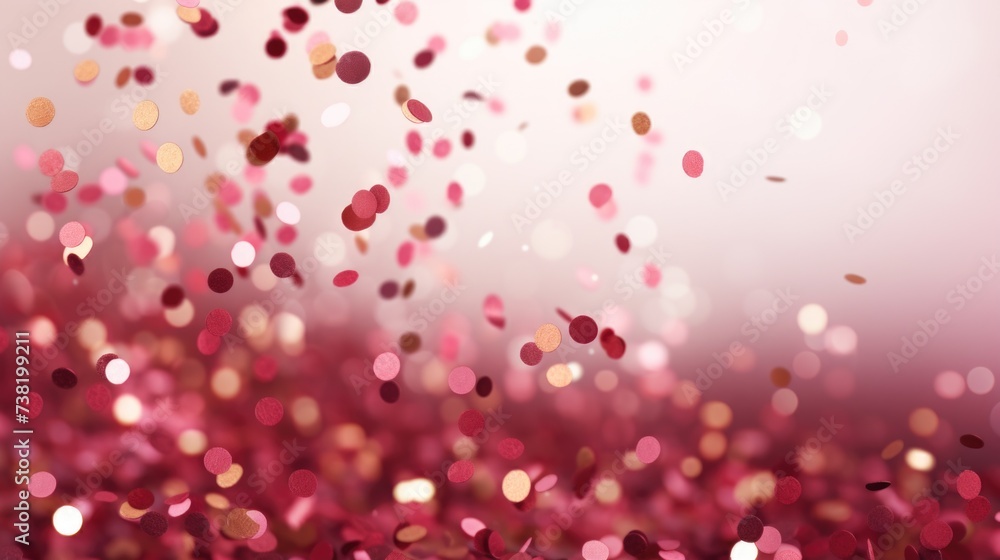 The background of the confetti scattering is in Ruby color The background of the confetti scattering is in Ruby color