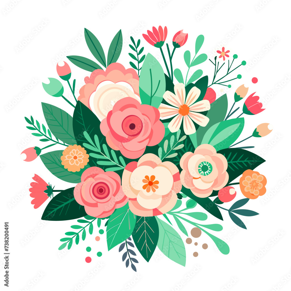 Flower bouquet vector design isolated. Flower bouquet vector design isolated.