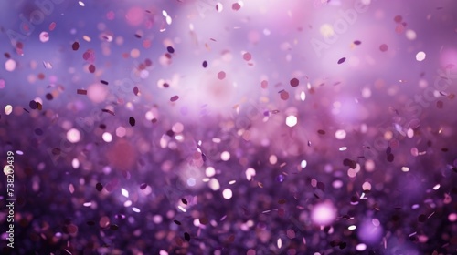 The background of the confetti scattering is in Violet color
