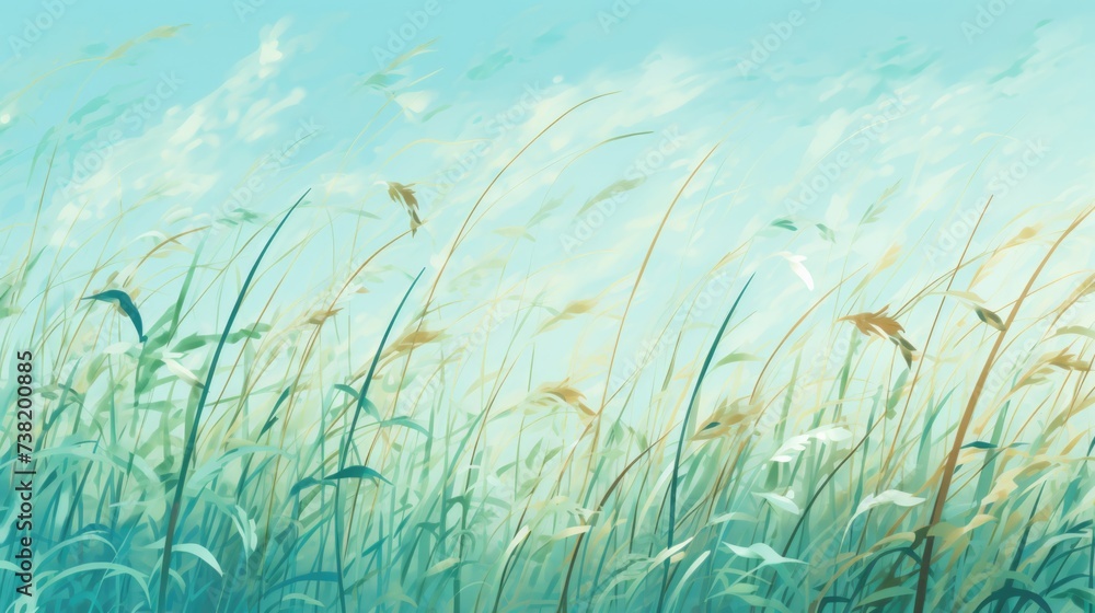 The background of the grass is in Aqua color. The background of the grass is in Aqua color.