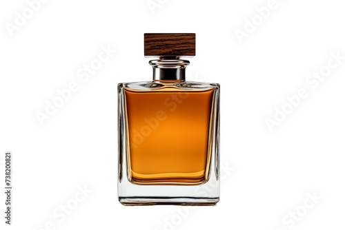 Bottle of Perfume. A bottle of perfume stands on a plain Transparent background, showcasing its elegant design and scent.