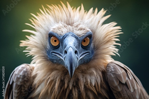 Closeup portrait of the face of an eagle or vulture