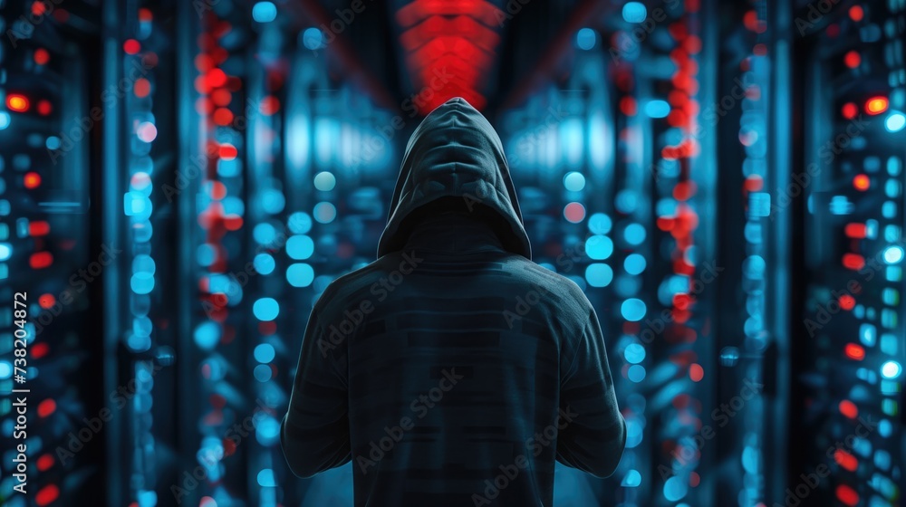 hacker in a futuristic setting. generative ai hacker in a futuristic setting. generative ai
