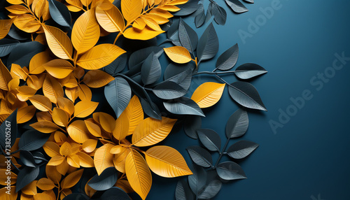 Abstract autumn foliage in multi colored patterns, a modern nature wallpaper generated by AI © djvstock