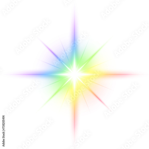 Rainbow star illustration. Sparkle design element.