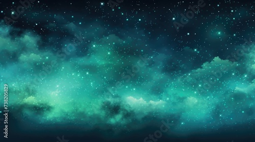 The background of the starry sky is in Mint color.