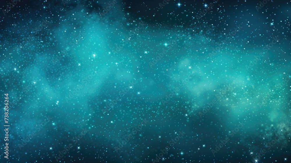Fototapeta premium The background of the starry sky is in Turquoise color