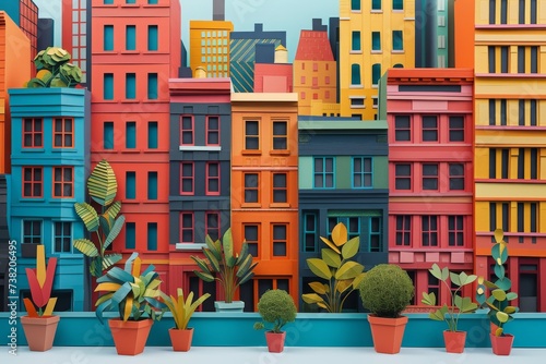 colorful paper cuts of old cityscapes © Robotoyo