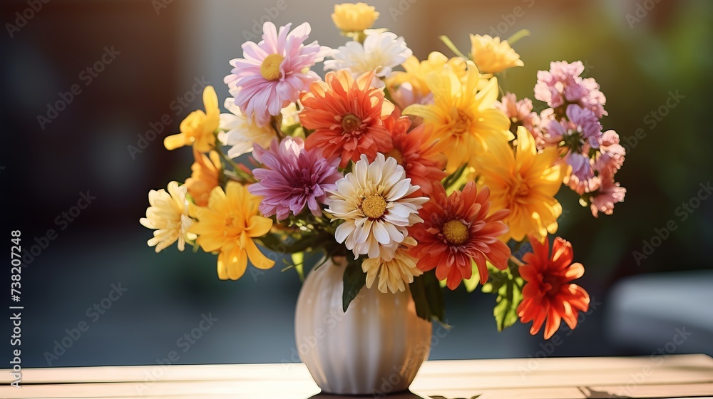 Beautiful bouquet of flowers in vase