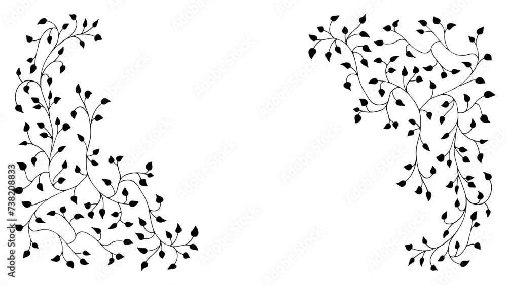 Set of floral tree branch, leaf, plants. Decorative Elements for Decoration. Hand drawing doodles of vector vintage botanical elements. Line art. Botanic outline pencil sketch draw Set of floral tree branch, leaf, plants. Decorative Elements for Decoration. Hand drawing doodles of vector vintage botanical elements. Line art. Botanic outline pencil sketch draw