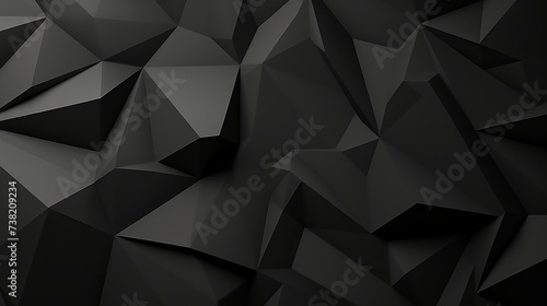 Black white dark gray abstract background. Geometric pattern shape. Line triangle polygon angle. Gradient. Shadow. Matte. 3d effect. Rough grain grungy. Design. Template. Presentation