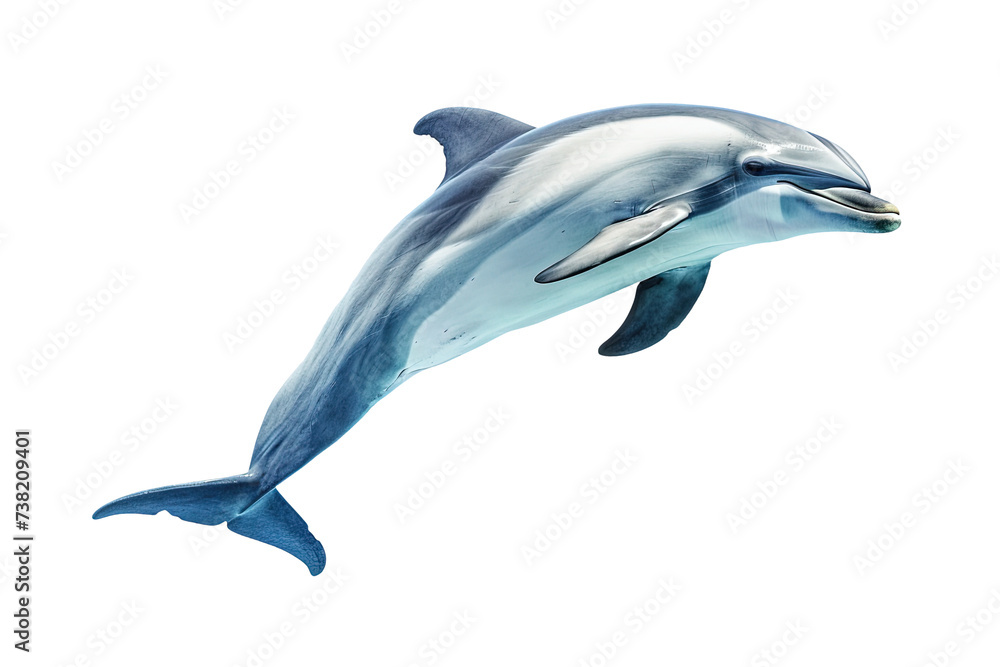 Fototapeta premium Dolphin jumping. Isolated on transparent background.