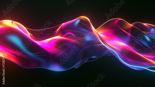 Abstract background with neon glowing lines