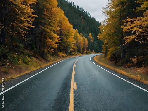 road in autumn forest © krishna