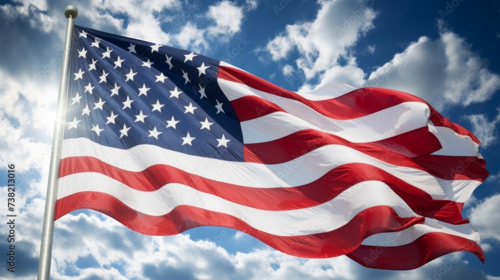 American flag waving in the wind American flag waving in the wind