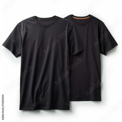 Two black shirts on a white background