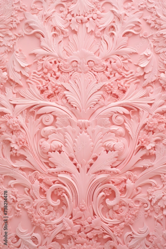 Pink floral 3D wall sculpture