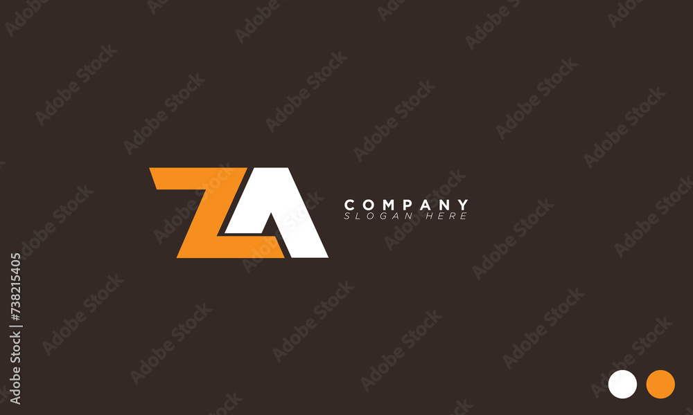 ZA Alphabet letters Initials Monogram logo AZ, Z and A ZA Alphabet letters Initials Monogram logo AZ, Z and A