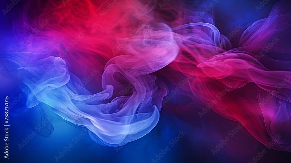 Dramatic smoke and fog in contrasting vivid red, blue, and purple colors. Vivid and intense abstract background or wallpaper Dramatic smoke and fog in contrasting vivid red, blue, and purple colors. Vivid and intense abstract background or wallpaper