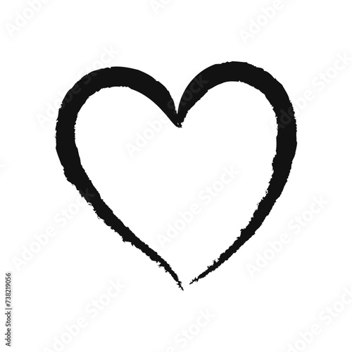 Hand drawn black brush stroke heart. Love  Valentine  wedding concept. Template for t-shirt  card  invitation