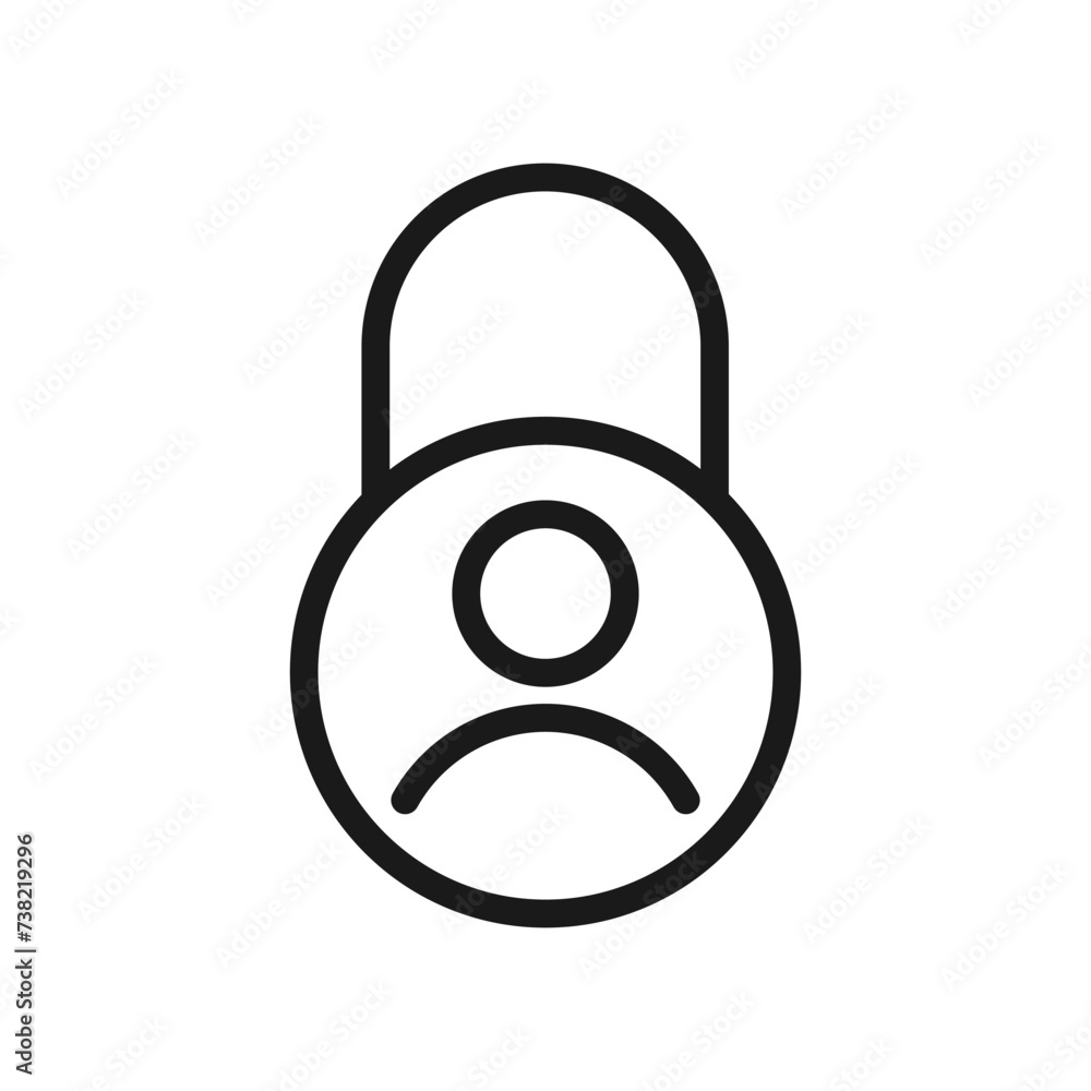 People lock icon symbol vector People lock icon symbol vector