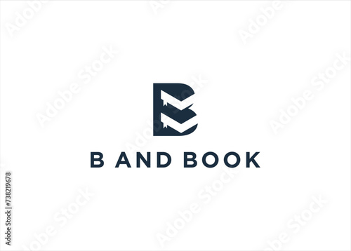 Initial Letter B Book Education Logo Design illustration Template