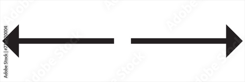 Left and right arrow, pointer, cursor in opposite direction. Intersection, navigation, forward-backward arrow element. Left and right arrow vector photo