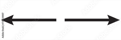 Left and right arrow, pointer, cursor in opposite direction. Intersection, navigation, forward-backward arrow element. Left and right arrow vector