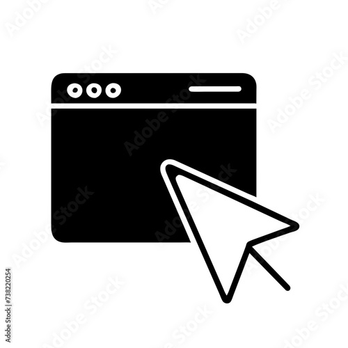 Computer mouse click cursor arrow icon, loading icon. Cursor icon. Vector illustration. Mouse click cursor.