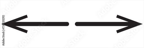 Left and right arrow, pointer, cursor in opposite direction. Intersection, navigation, forward-backward arrow element. Left and right arrow vector