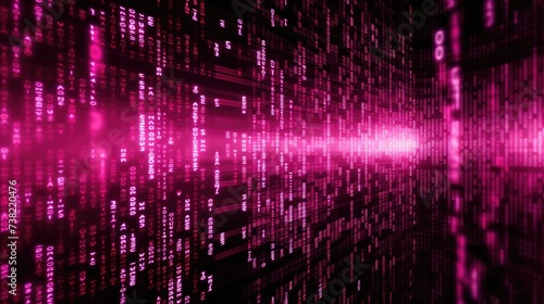Background binary code is in magenta color.