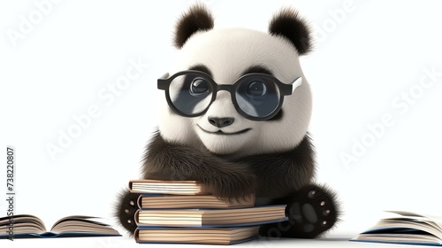 A lovable 3D panda, with an adorable smile, is enthusiastically working as an educational consultant, ready to assist students of all ages. This charming character brings joy and knowledge t