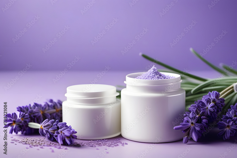 Bottles of Lavender on a Table Bottles of Lavender on a Table