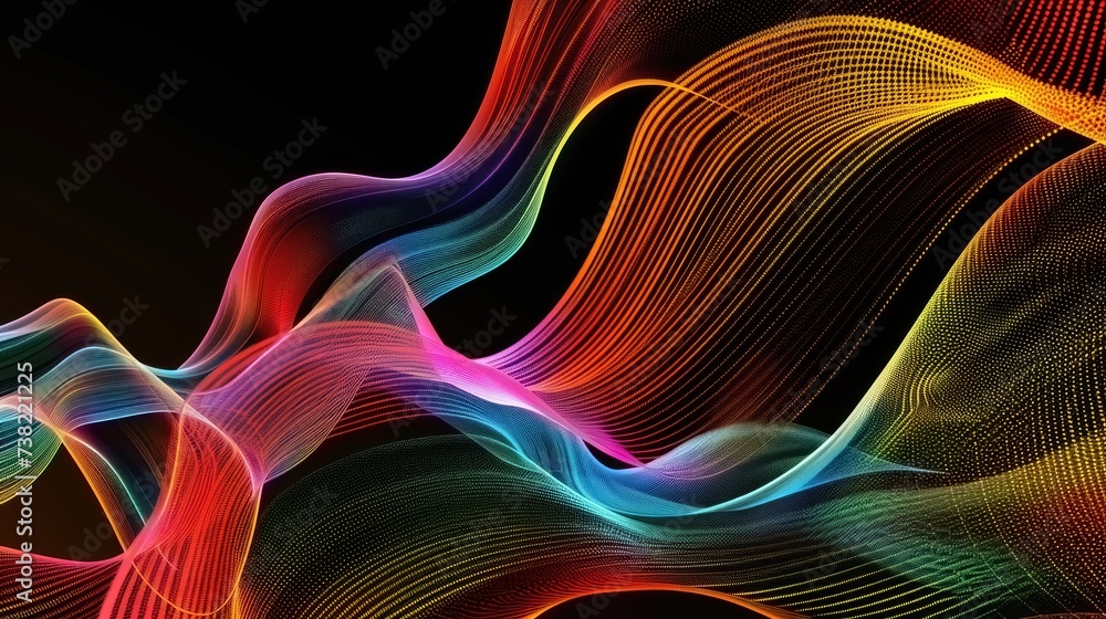 Abstract flowing wavy lines. Colorful dynamic wave
