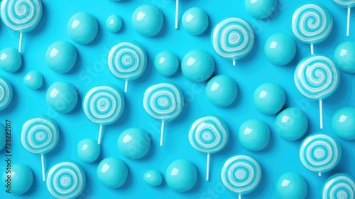 Background made of lollipops in Azure color