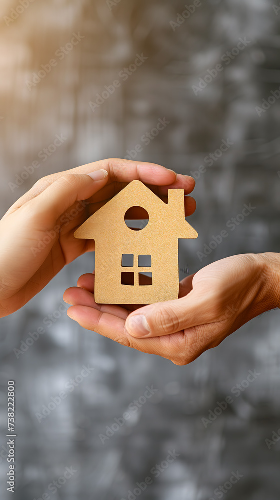 Le concept d'une transaction immobilière d'une maison au format portrait. Le concept d'une transaction immobilière d'une maison au format portrait.