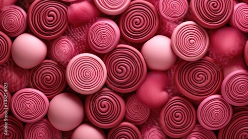 Background made of lollipops in Rosewood color.